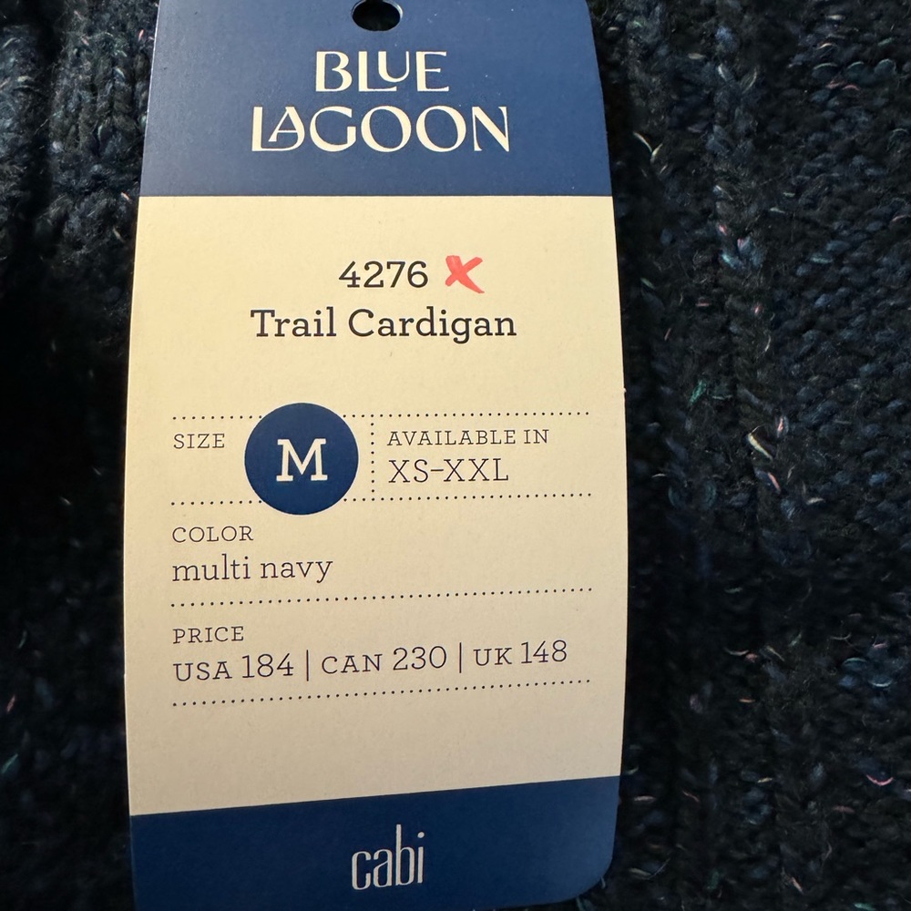 New Cabi Trail Cardigan. Size M. Dark Blue multi. - Picture 11 of 12